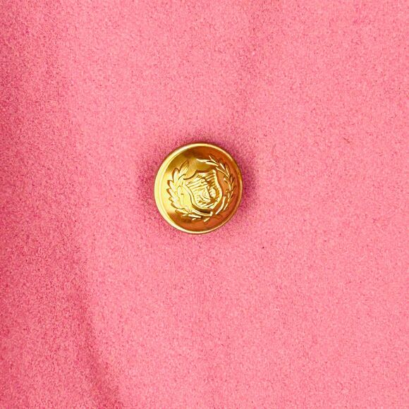 NEW J Crew 8 Melton Wool Blend Jacket Pink Crop Lined Gold Crest Buttons ITALY - Picture 4 of 8